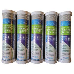 5-Pack Block Activated Carbon 5 Micron Water Filters Replacement for WFPFC8002